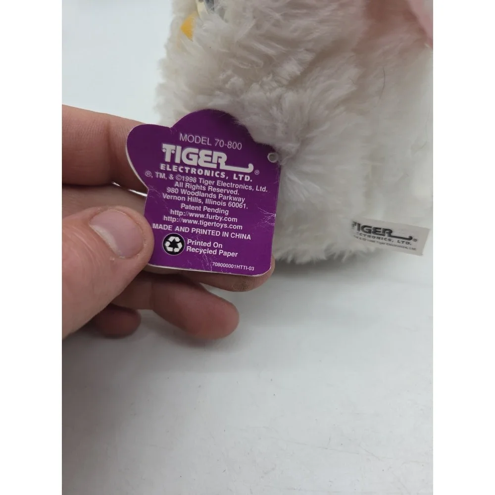 Vintage 1998 White Furby Tiger Electronics Model 70-800 W/ Tags Working